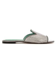 Blue Bird Shoes mules en cuir verni - Gris