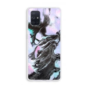 Pastel zwart: Galaxy A71 Transparant Hoesje