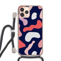 Memphis Shapes Pink: iPhone 11 Pro Transparant Hoesje met koord