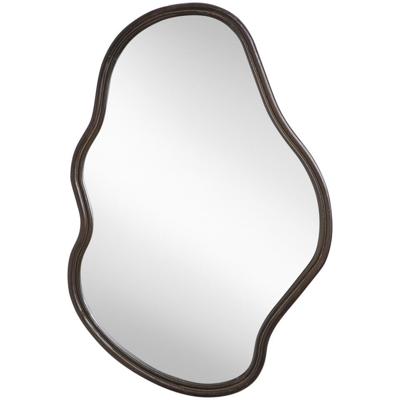 Leen Bakker - Spiegel Wenen Bruin - 70x40 Cm - MDF - Zwart - 2x40x60 Cm