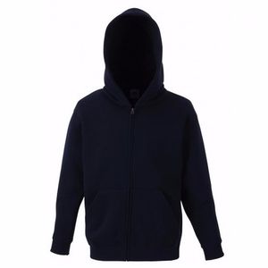 Navy blauw katoenmix vest met capuchon voor jongens