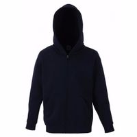 Navy blauw katoenmix vest met capuchon voor jongens