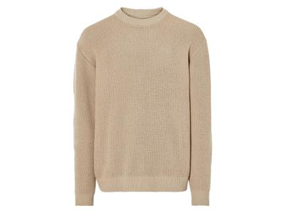 LIVERGY Gebreide heren trui (Beige, XL)