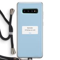 Reminder: Samsung Galaxy S10 Plus Transparant Hoesje met koord