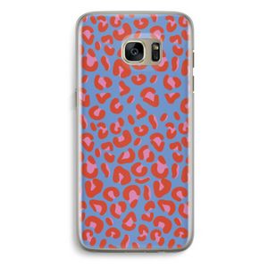 Leopard blue: Samsung Galaxy S7 Edge Transparant Hoesje