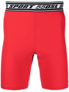Diesel short de cyclisme à ceinture à logo - Rouge