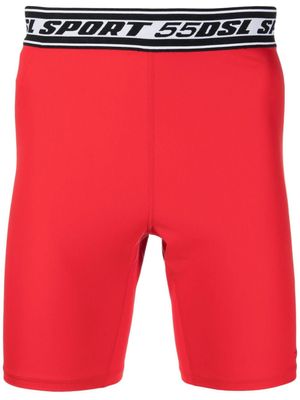 Diesel short de cyclisme à ceinture à logo - Rouge