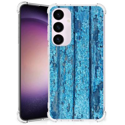 Samsung Galaxy S24 Plus Stevig Telefoonhoesje Wood Blue Samsung Galaxy S24 Plus Stevig Telefoonhoesje Wood Blue