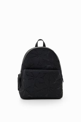 Kleine rugzak met gestanste bloemen - BLACK - U