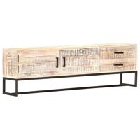 Tv-meubel 140x30x45 cm massief acaciahout wit