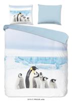 Good Morning Dekbedovertrek Flanel Pinguin-1-persoons (140 x 200/220 cm)