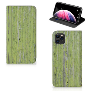 Apple iPhone 11 Pro Max Book Wallet Case Green Wood