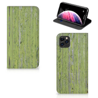 Apple iPhone 11 Pro Max Book Wallet Case Green Wood - thumbnail