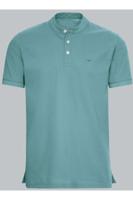 TRIGEMA Regular Fit T-Shirt Henley kraag groen, Effen