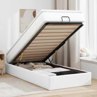 Ottoman bed met matras 90x190cm kunstleer wit