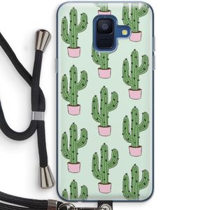 Cactus Lover: Samsung Galaxy A6 (2018) Transparant Hoesje met koord