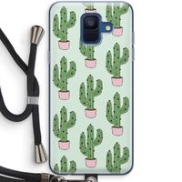 Cactus Lover: Samsung Galaxy A6 (2018) Transparant Hoesje met koord