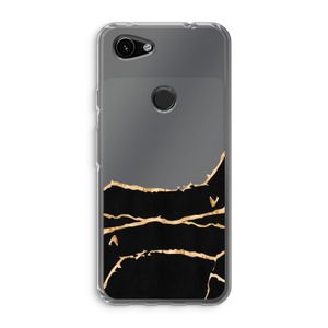 Gouden marmer: Google Pixel 3a Transparant Hoesje