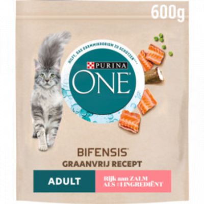 Purina One Graanvrij Adult met zalm kattenvoer 600 g