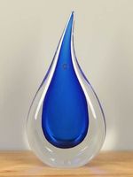 Blauwe druppel uit glas XL, 35 cm 92107935BL