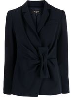 Paule Ka blazer boutonné à détail de nœud - Bleu