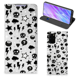 Mobiel BookCase Samsung Galaxy S20 Plus Silver Punk