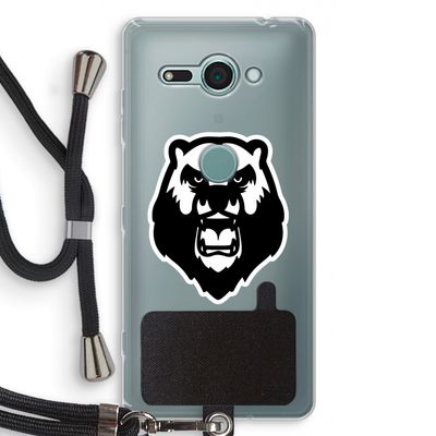 Angry Bear (white): Sony Xperia XZ2 Compact Transparant Hoesje met koord