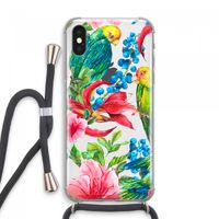 Papegaaien: iPhone XS Max Transparant Hoesje met koord