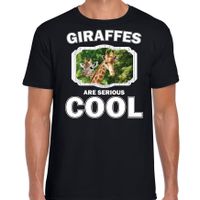 Dieren giraffe t-shirt zwart heren - giraffes are cool shirt