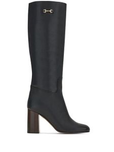 Ferragamo bottes Gancini en cuir - Noir