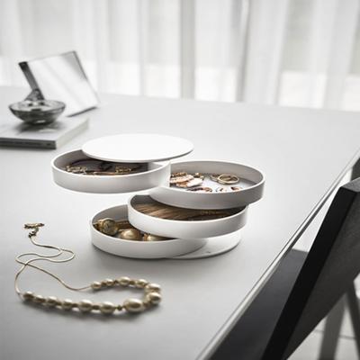 Creatieve multi-Storey Desktop sieraden opbergdoos beschermende case (wit)