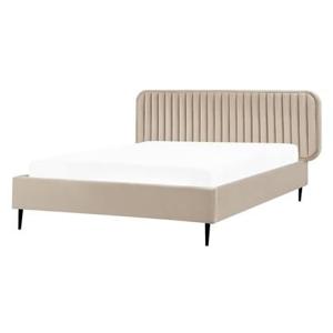 Beliani - BRIN - Tweepersoonsbed - Taupe - 140 x 200 cm - Fluweel