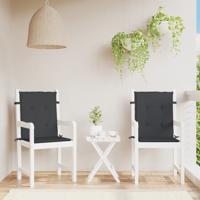 VidaXL Tuinstoelkussens lage rug 2 st 100x50x3 cm oxford stof zwart