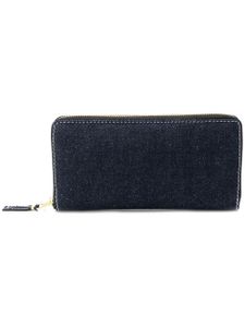 Comme Des Garçons Wallet portefeuille zippé en denim - Bleu