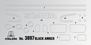 Italeri 3897 Scania R730 V8 Black Amber Vrachtwagen (bouwpakket) 1:24