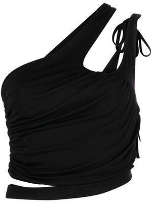 ANDREĀDAMO haut crop à design drapé - Noir