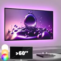 Tv backlight set met 4 RGBWW ledstrips voor tv's >60 inch