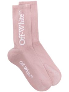 Off-White chaussettes en maille intarsia - Rose