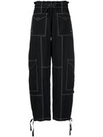 GANNI pantalon à poches cargo - Noir