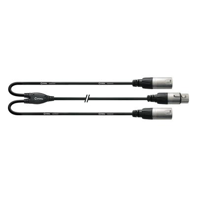 Cordial CFY0.3FMM Y-Adapterkabel Splitkabel XLR Female naar 2x XLR Male 30cm