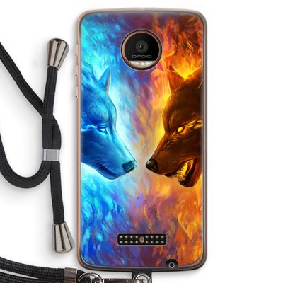 Fire & Ice: Motorola Moto Z Force Transparant Hoesje met koord