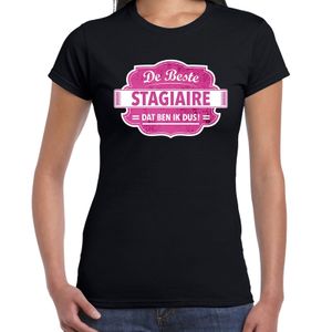 Cadeau t-shirt voor de beste stagiaire zwart voor dames