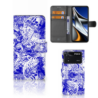 Telefoonhoesje met Naam Xiaomi Poco X4 Pro 5G Angel Skull Blauw - thumbnail