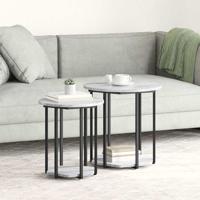 Bijzettafelset 2 pcs Grijs sonoma en Zwart 50 x 50 x 50.5 cm
