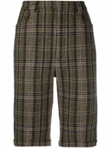 Saint Laurent short cycliste en tweed - Vert