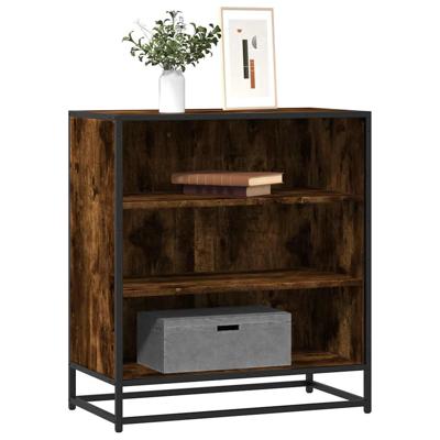 Dressoir 68x35x76 cm bewerkt hout en metaal gerookt eiken