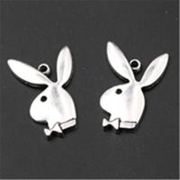 100St antiek zilver knappe konijn gentleman charme oorbel ketting DIY sieraden legering Hangers A792