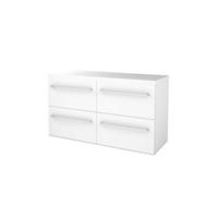 Basic-Line Start 46 Badkamermeubelset - 120 x 46 cm - Met Grepen - 4 Lades - Wastafelblad - Ice White