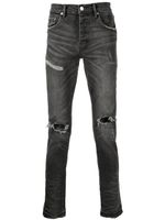 Purple Brand jean slim à détails de franges - Gris