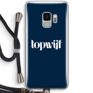 Topwijf Navy: Samsung Galaxy S9 Transparant Hoesje met koord